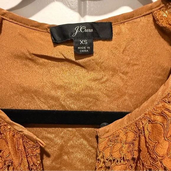 J Crew Copper Brown Lace Blouse - Picture 9 of 10